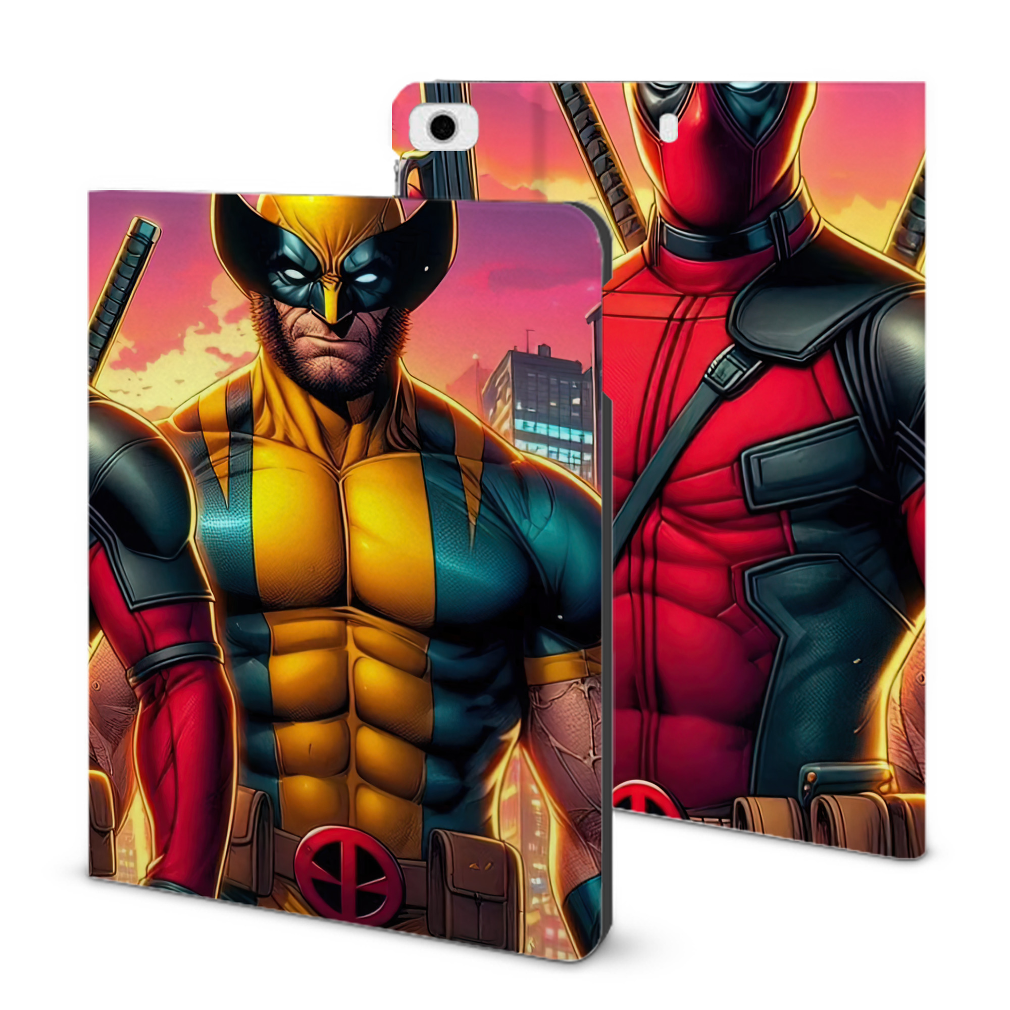 （画像用） Deadpool デッドプール IPad ケース ブック型 PUレザー TPU 耐衝撃 軽量 薄型 ペン収納なし 全面保護 IPad 各モデル対応